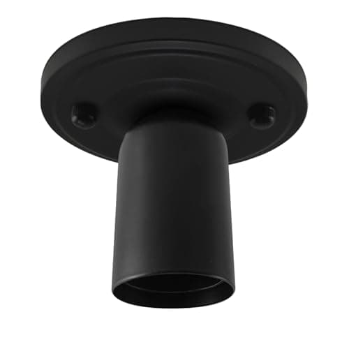 Image of LEDSone Industrial Metal-Semi Flush Mount E27 Base Lamp Holder Black Ceiling Light Fixture for Living Room Bedroom Kitchen Dining Room