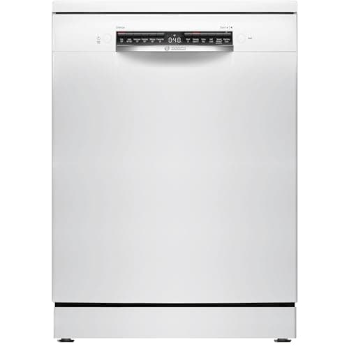 Image of Bosch SMS4EKW06G Series 4, Free-Standing Dishwasher 60 cm, B Energy Rated, 13 Place Settings, 9 Litre, ExtraDry, Rackmatic Adjustable Basket, Silence Plus 42dB, White