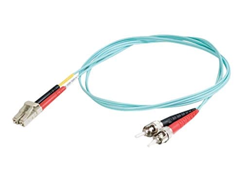 Image of C2G 2m LC-ST 10Gb 50/125 OM3 Duplex Multimode PVC Fibre Optic Cable (LSZH) - Aqua