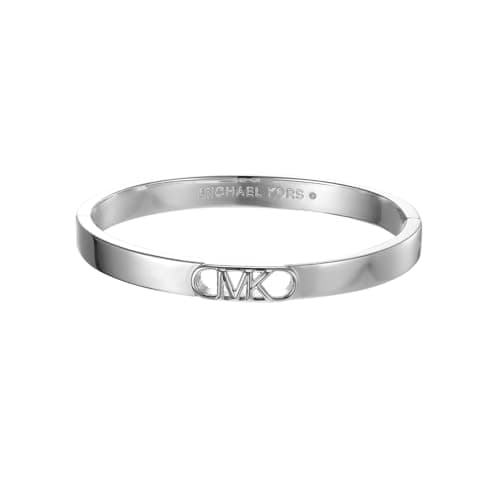 Image of Michael Kors Women's Premium MK Statement Link Platinum-Plated Empire Link Bangle Bracelet, MKJ828700040