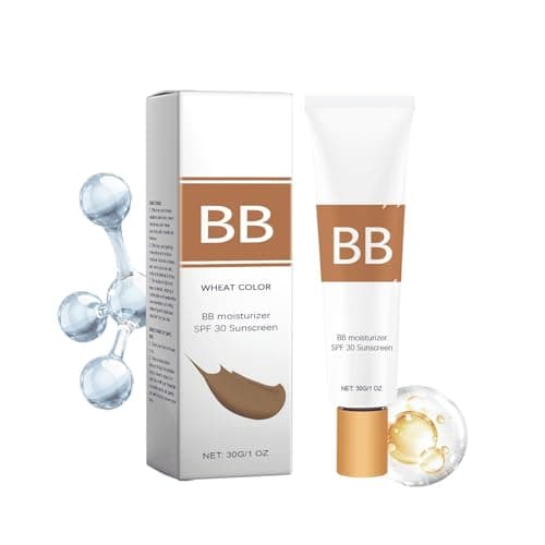 Image of BB Creams with SPF 30, Tinted Face Cream for Natural Coverage, Lightweight Hydrating Makeup, Even Skin Tone & Sun Protection, 3 Shades Available, 30g (Wheat)