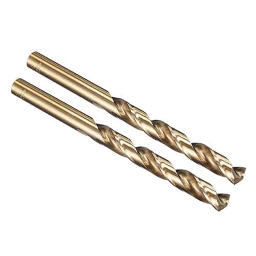Image of PATIKIL 9mm Drill Bit, M35 Cobalt 5% High-Speed Steel Jobber Straight Shank 135° Gold Finish for Stainless Steel Hard Metal - 2 Pack