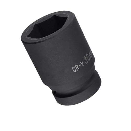 Image of TOP-VIGOR 1 Inch Drive by 38mm 6-Point Impact Socket, Durable Reliable CR-V 80mm Length, Standard Metric Sizes for Home Car Repair