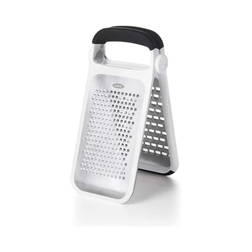 Image of OXO Good Grips Etched Two-Fold Grater – Stainless Steel Dual-Blade Grater with Non-Slip Handle, Foldable Design for Compact Storage