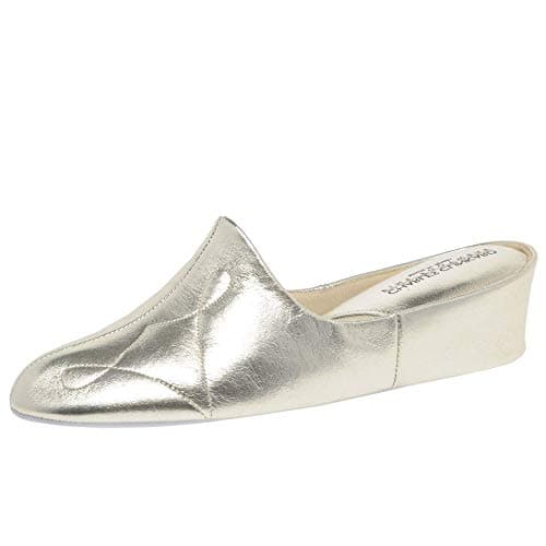 Image of Charles Clinkard Dulcie Leather Slipper 6 Platinum