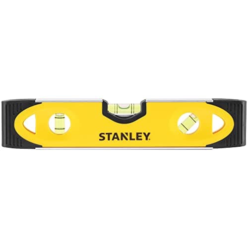 Image of STANLEY Shockproof Torpedo Level, 230mm/9', Magnetic Plate, Ideal for Hands Free Levelling, Horizonal, Verticle and 45 Degree Vials, 0-43-511
