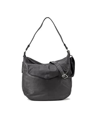 Image of BIBA | Genuine Leather Handbag for Women, Boho Bag Jersey X JEX5L, Short and Long Handle, Zip Closure, Cowhide Leather, Black Color