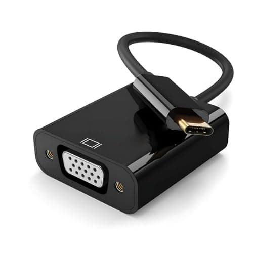 Image of USB C to VGA Adapter for Monitor, Thunderbolt 3/4 to VGA Adapter, Type C 3.1 Male to VGA Female Cable Converter Adapter Compatible with i-Phone, Sam-sung, Desktop, Laptop, PC, Monitor (Black)