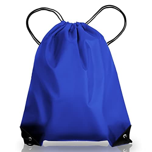 Image of AKHTART Drawstring Bags, Unisex Swimming Bag, Large PE Bag, Sports Backpack, Waterproof Gym Sack - Suitable for School/Beach/Holidays/Travel/Swimming and Various Activities (Blue)
