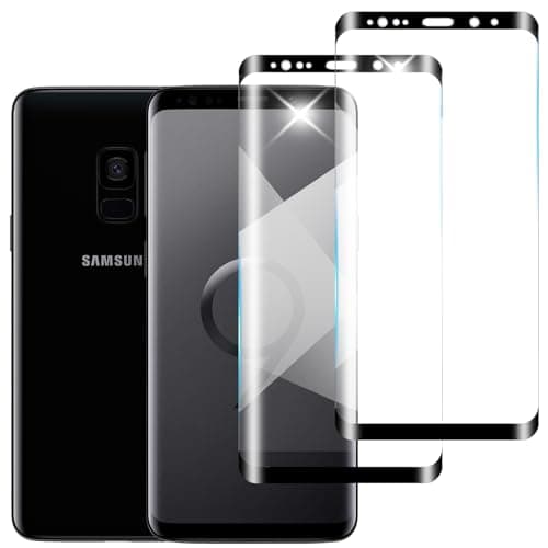 Image of skoxno (2 Pack) Screen Protector for Samsung Galaxy S9, 3D Curved Full Coverage, Bubble Free, Anti-Scratch, HD Clear Tempered Glass Film