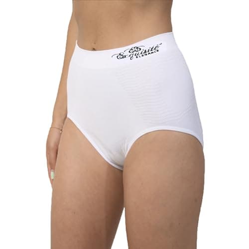 Image of Exquisite Elegance Women’s Seamless High-Waist Tummy Control Brief Slimming Shapewear (Medium–2XL) – Soft Everyday Comfort Underwear | Invisible Fit (UK, Alpha, XL, Regular, Regular, White)