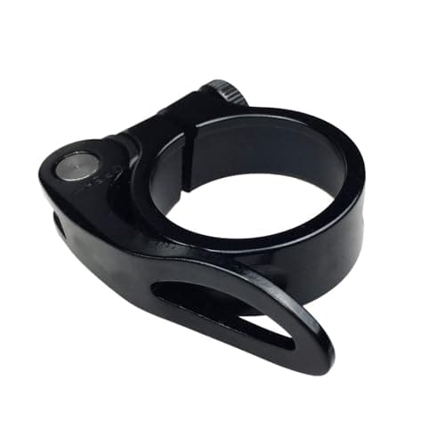 Image of YHT Aluminum Alloy Seatpost Clamp - Quick Release Collar for Road & Mountain Bikes (Black, 31.8mm)