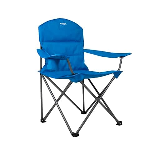Image of Vango Goliath X-Large Padded Camping Chair for Adults [Amazon Exclusive], Extra Wide Seat with Insulated Drinks Holder, Folding Garden Chair for Outdoors, Fishing, Beach, Blue