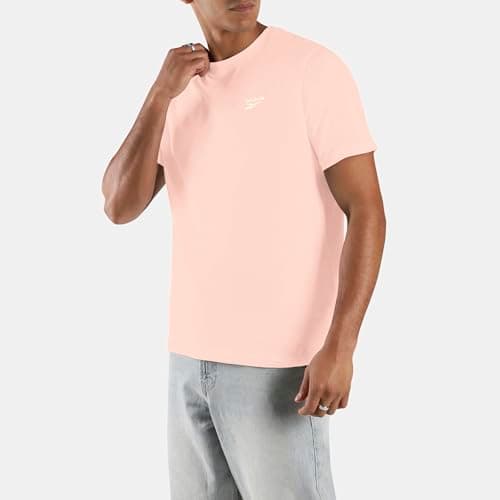 Image of Reebok Cody Small Logo Crew Neck SS Tee Pink