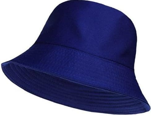 Image of HAJRA® Unisex Girls Boys Bucket Hat Kid Reversible Cotton Fishing Hats for Outdoor Travel, Camping, Hiking, Traveling, Baseball Cap, Football Summer Beach Sun Hat Plain Colours Size 54 cm (Royal Blue)