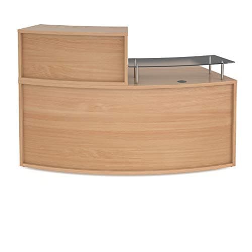 Image of Mr Office Denver medium curved complete reception unit, Beech