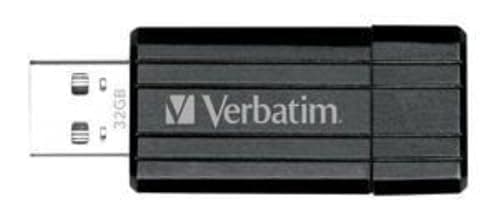 Image of Verbatim 32GB PinStripe USB 2.0 Flash Drive, Black, 49064, Pack of 2