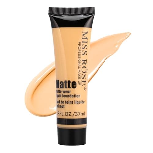 Image of Sonew Smooth Makeup Base Face Liquid Foundation, Liquid Makeup Base Natural Coverage for Whitening Moisturizing, Matte Wear Concealer Sun Block Cream 37ml(5#)
