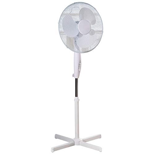 Image of Daewoo COL1065 16-Inch Pedestal/Stand Fan, Portable Fan for Home or Small Office, 3 Speed Settings, Sturdy Base, Easy-to-Use Key Switch, Ideal Cooling System - White