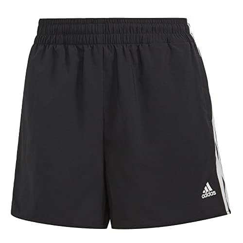 Image of Adidas Women's Designed 2 Move Woven 3-Stripes Sport Shorts, Black/White, L