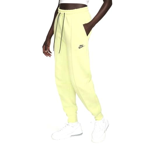 Image of Nike Sportswear Tech Fleece Women's Mid-Rise Joggers, Luminous Green/Black, XL