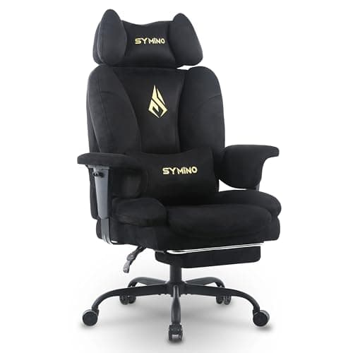 Image of Symino Sofa-Like Gaming Chair with Enveloping Seating Experience, Computer Chairs, PC Chair with Footrest, Ergonomic Comfortable Gaming Chairs for Adults, Black