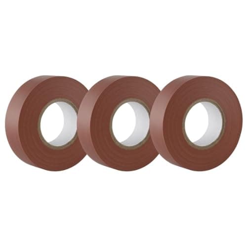 Image of GTSE Brown Electrical Tape, 19mm x 20m, Strong Self-Adhesive PVC Insulation Tape for Insulating, Repairing and Protecting Electrical Wires, 3 Rolls