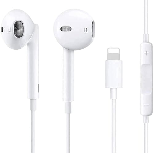 Image of Lightning Apple MFi Certified Wired iPhone Earphones - In-Ear Headphones with Built-in Microphone & Volume Control - Compatible with iPhone 14/14 Plus/13 Pro Max/12 Pro/11/X/XS/XR/7/8