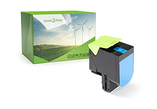 Image of Green2Print Toner cyan 4000 pages replaces Lexmark 70C0X20, 700X2, 70C2XC0, 702XC, 70C2XCE, 702XCE Toner cartridge for Lexmark CS510DE, CS510DTE