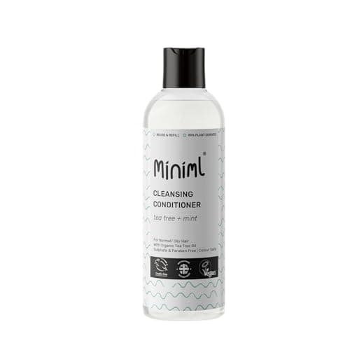 Image of Miniml Natural Cleansing Hair Conditioner- Tea Tree & Mint, Purifying Formula, Normal to Oily Hair, Suitable for Sensitive Scalp & Skin, Sulphate & Paraben Free, Vegan & Cruelty Free, 500ml Bottle