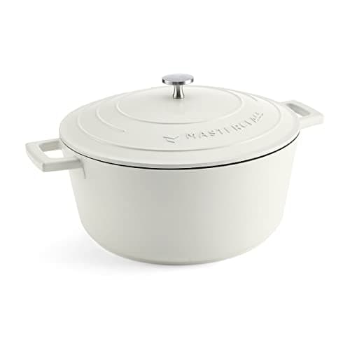 Image of Master Class Casserole Dish with Lid, Large 5L/28 cm, Lightweight Cast Aluminium, Induction Hob and Oven Safe, Cream