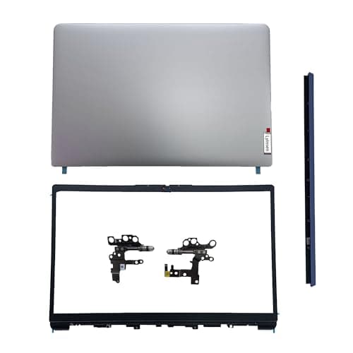 Image of Lyinsen Replacement Laptop LCD Cover Back Rear Top Lid Bezel Hinges with Hinge Cover for Lenovo IdeaPad 1 15ADA7 1 15AMN7 5CB1F36621 Silver