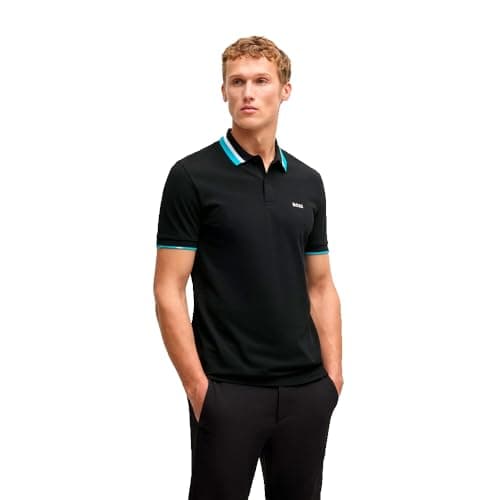 Image of BOSS Green Paddy AP Heritage Mens Polo Shirt - Black 001