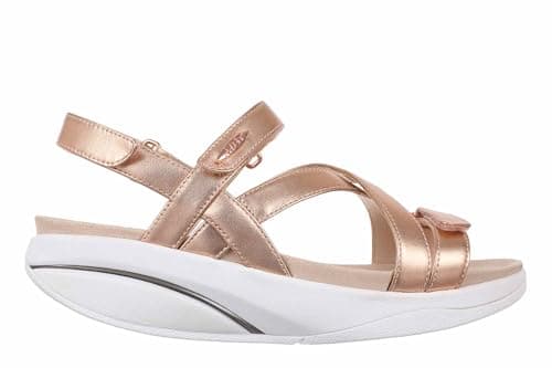 Image of MBT KIBURI Women's Dress Sandals in Sheepskin. Lightweight and Comfortable Spring Summer Footwear. Physiological Footwear for Comfort and Stability. Elegant Sandals in a Modern Style. Colour: Pink