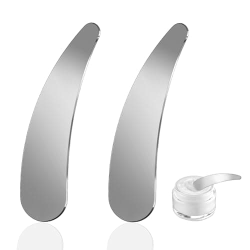 Image of Molain 2Pcs Mini Metal Cosmetic Spatulas, Skincare SpatulaMixing and Sampling Makeup Beauty Tools for Skin Care Creams, Eye Cream, Essences Beauty Accessories(2PCS)