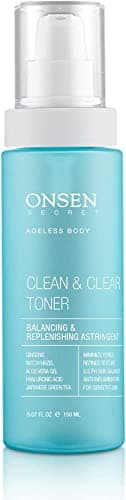 Image of Onsen Secret Japanese Clean & Clear Face Toner - Balancing & Replenishing Astringent Daily Perfecting & Revitalizing Toner w/Witch Hazel, Japanese Green Tea, Botanical Extract Formula - 150ml