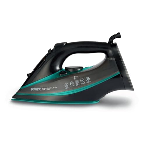 Image of Tower Steam Iron 3100W, Fast Heat-Up for Quick Ironing, 180g Steam Boost for Fast Crease Removal, Ceramic Soleplate for Smooth Glide, 360ml Tank, Anti-Drip System, Teal (T22013TL)