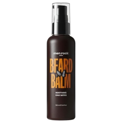 Image of Men Rock Soothing Beard Balm, Leave in Beard Conditioner and Beard Softener, Oak Moss Fragrance 100ml