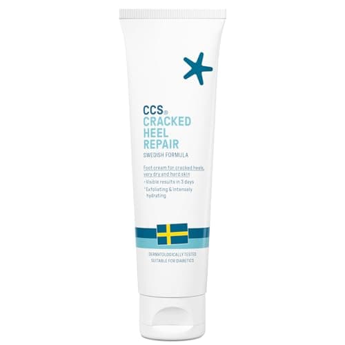 Image of CCS Cracked Heel Repair Cream- Visible Results in 3 Days for Heels and Very Dry Feet, Contains 25% Urea Lactic Acid, Clinically Tested, Travel size,75 ml