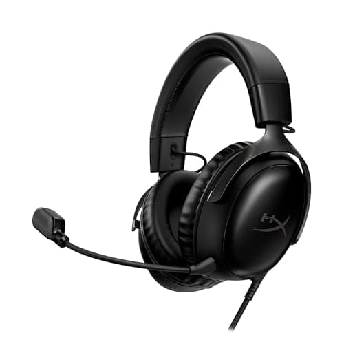 Image of HyperX 727A8AA Cloud III – Wired Gaming Headset, PC, PS5, Xbox Series X|S, Angled 53mm Drivers, DTS, Memory Foam, Durable Frame, Ultra-Clear 10mm Mic, USB-C, USB-A, 3.5mm, Black