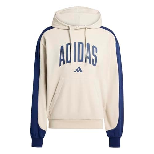 Image of adidas Men's COLLEGIATE FLEECE HOODIE, wonder alumina/dark blue, XXL