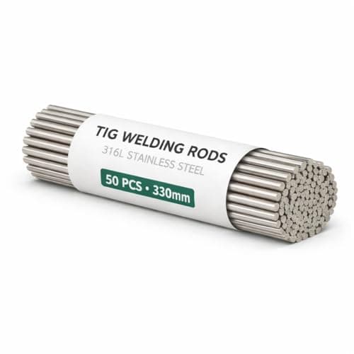 Image of BMF DIRECT 316L Stainless Steel TIG Welding Rods 33cm Short Length Filler Rods for Stainless Steel Welding, Exhaust Repair & Fabrication (1.6mm, 50 Pack)