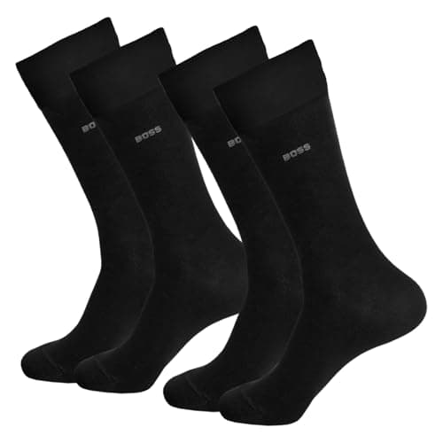 Image of BOSS Men's 2P RS Bamboo 10270349 01 Regular Socks, Black 1, 43-46