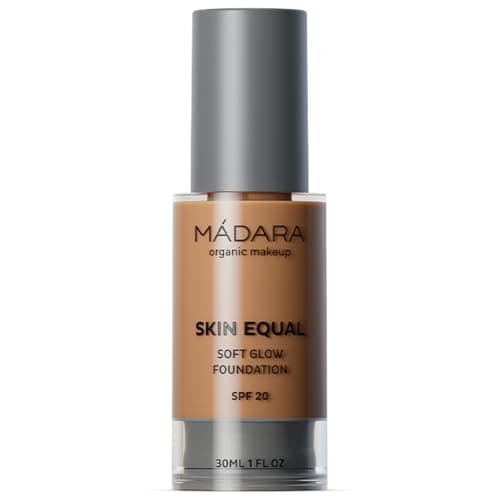 Image of MÁDARA Organic Skincare | Skin Equal Soft Glow Foundation SPF20 CARAMEL 70-30ml, Mineral foundation with hyaluronic acid, Buildable medium coverage, Dewy foundation, Vegan, COSMOS certified