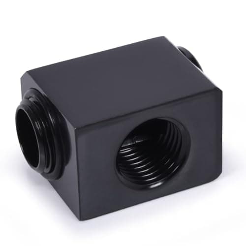 Image of Alphacool Low Profile ES L-connector rotatable G1/4 AG auf G1/4 IG - Deep Black