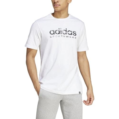 Image of adidas Men's CAMO Linear Graphic TEE, White/Grey, XL