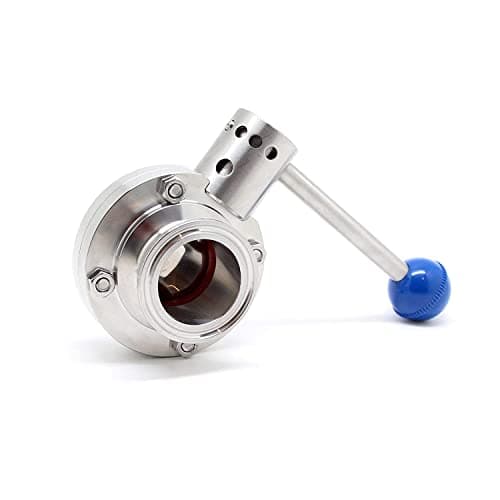 Image of QiiMii Sanitary Stainless Steel 304 Tri Clamp Butterfly Valve with Pull Handle and EPDM Seal, 2 inch