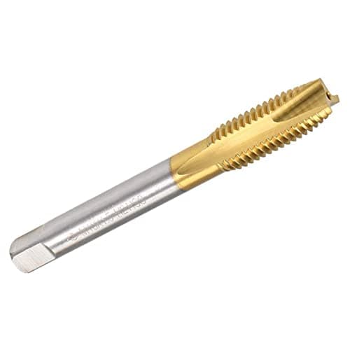 Image of TOP-VIGOR M10 x 1.5mm Spiral Point Plug Thread Tap, Thread Milling Tap with H2 Tolerance 3 Flutes Ground Threads, HSS Titanium Coated (Round Shank with Square End)