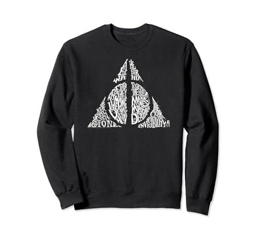 Image of Harry Potter Deathly Hallows Text Sweatshirt