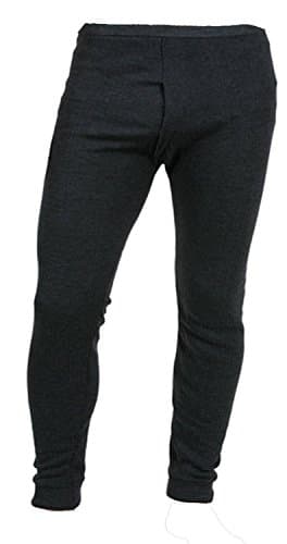 Image of 1x Pair of Mens Thermal Long Johns - Brushed Inside for Extra Warmth (Large, Charcoal)